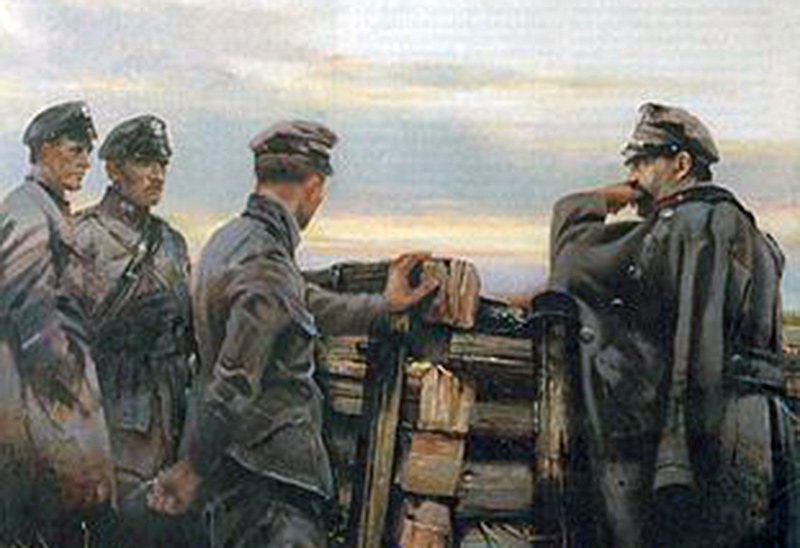 Obraz Stefana Garwatowskiego, przedstawiający Piłsudskiego pod Kostiuchnówką