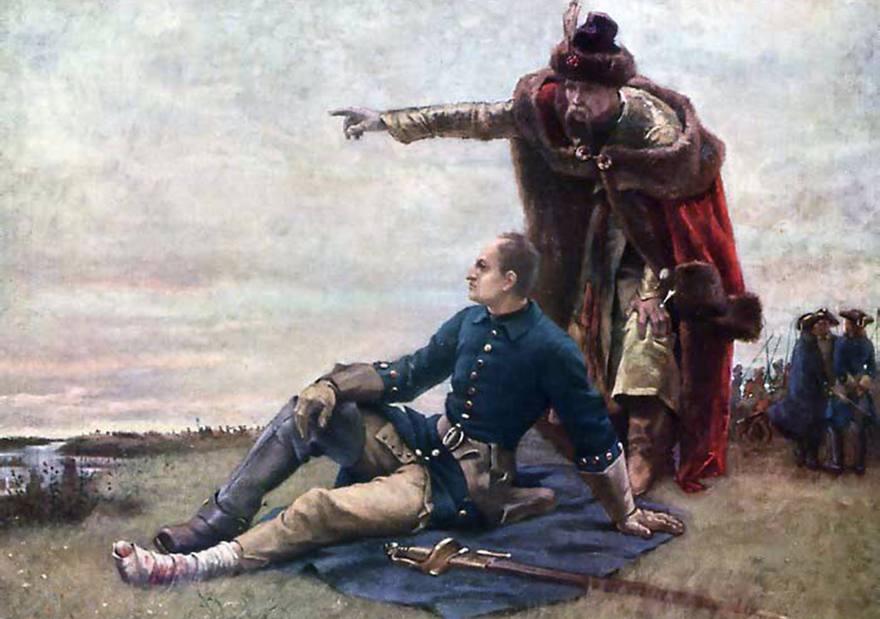 Iwan Mazepa i Karol XII po przegranej Połtawskiej Bitwie