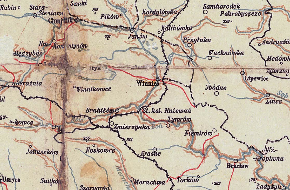 Winnica na mapie z 1922 r.