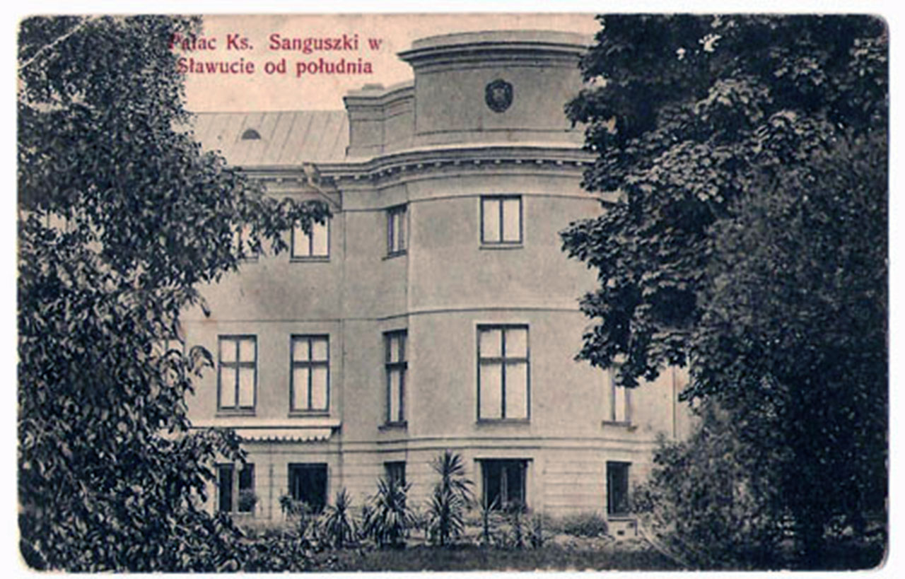 Pałac Sanguszków w Sławucie. Zdjęcie sprzed przewrotu bolszewickiego