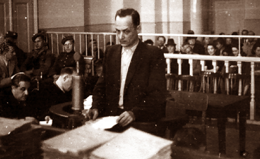 Franciszek Niepokólczycki w czasie tzw. procesu krakowskiego, wrzesień 1946 r. Źródło - IPN