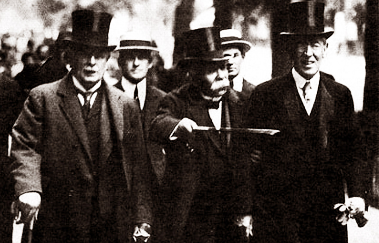 Lloyd, Clemanceau i Wilson. W ich rękach w 1919 roku był los całego świata. Źródło - ukrmap.su