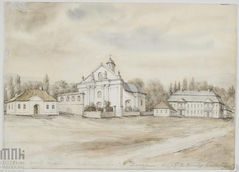 Kościół parafialny w Dunajowcach (druga połowa XIX w.). Zdjęcie pobrano z http://katalog.muzeum.krakow.pl