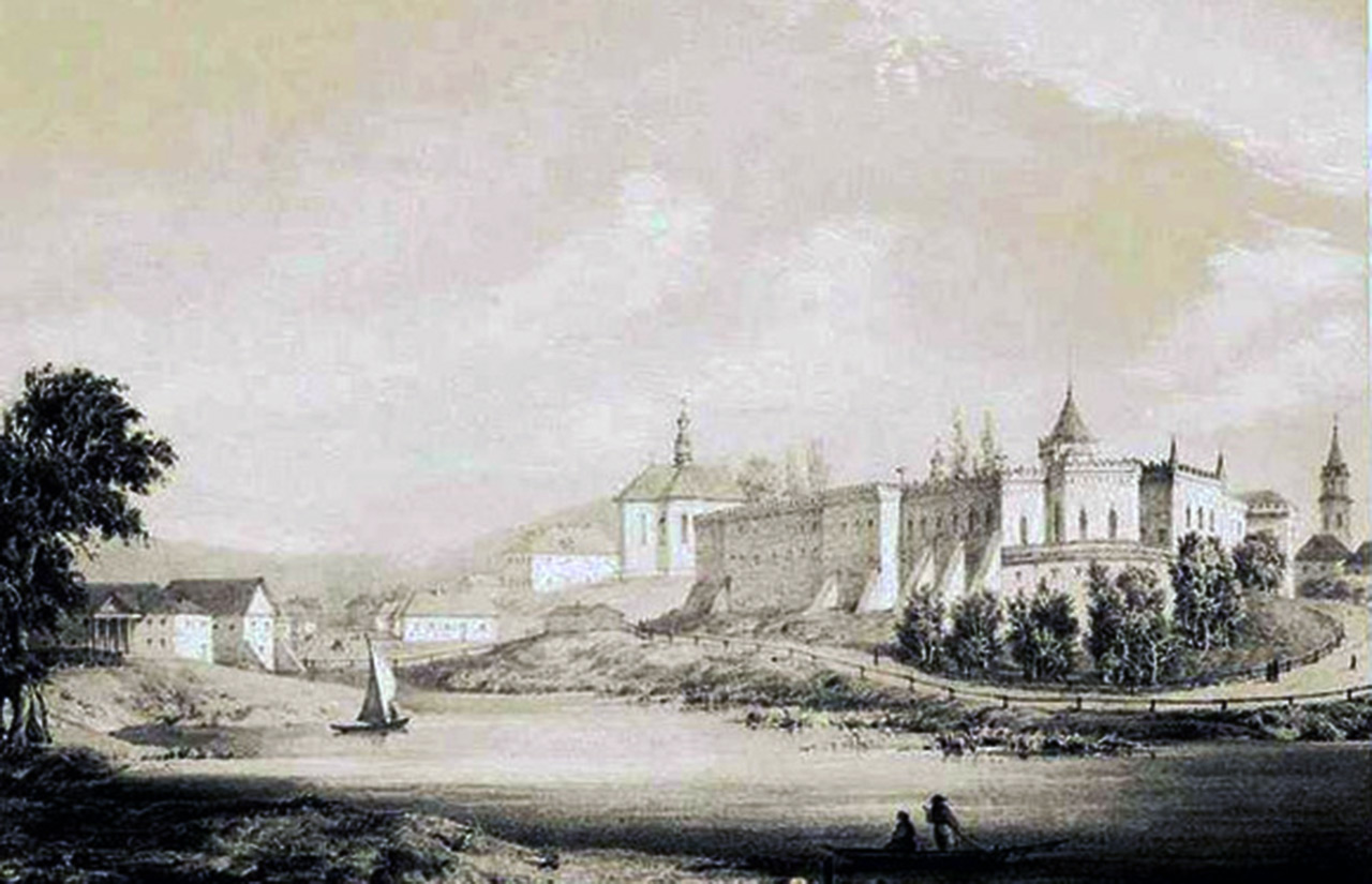 Forteca na szkicu z połowy XIX w.