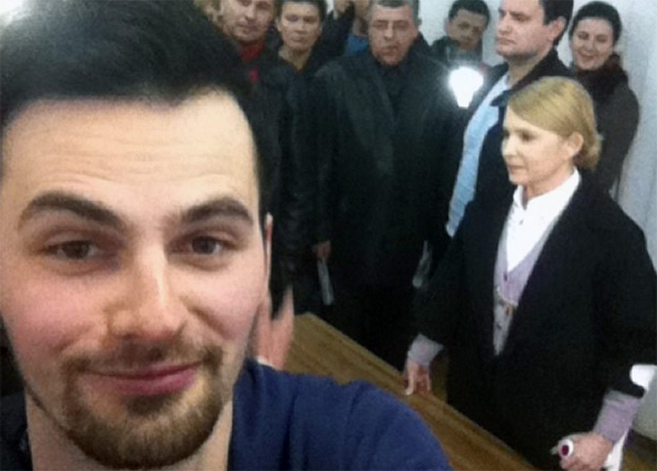 Mikołaj Bachur na spotkaniu dziennikarzy z Julią Tymoszenko w Winnicy
